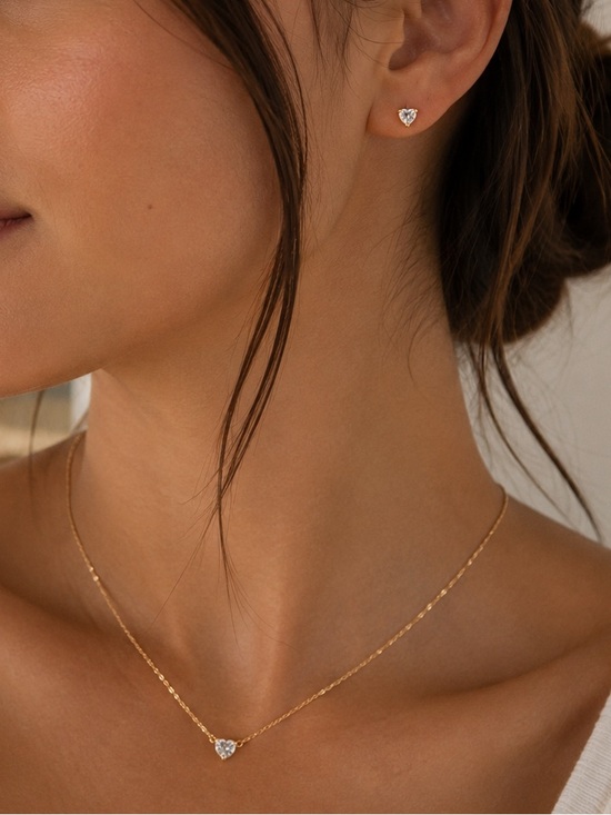 SahrzJewellery Jewelry - 18K Gold Plated Necklace and Earring Set